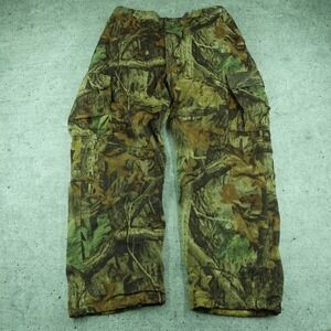 Pella Advantage Timber Camo Cargo Pants Men 36x30 Made in USA Brushed Nylon